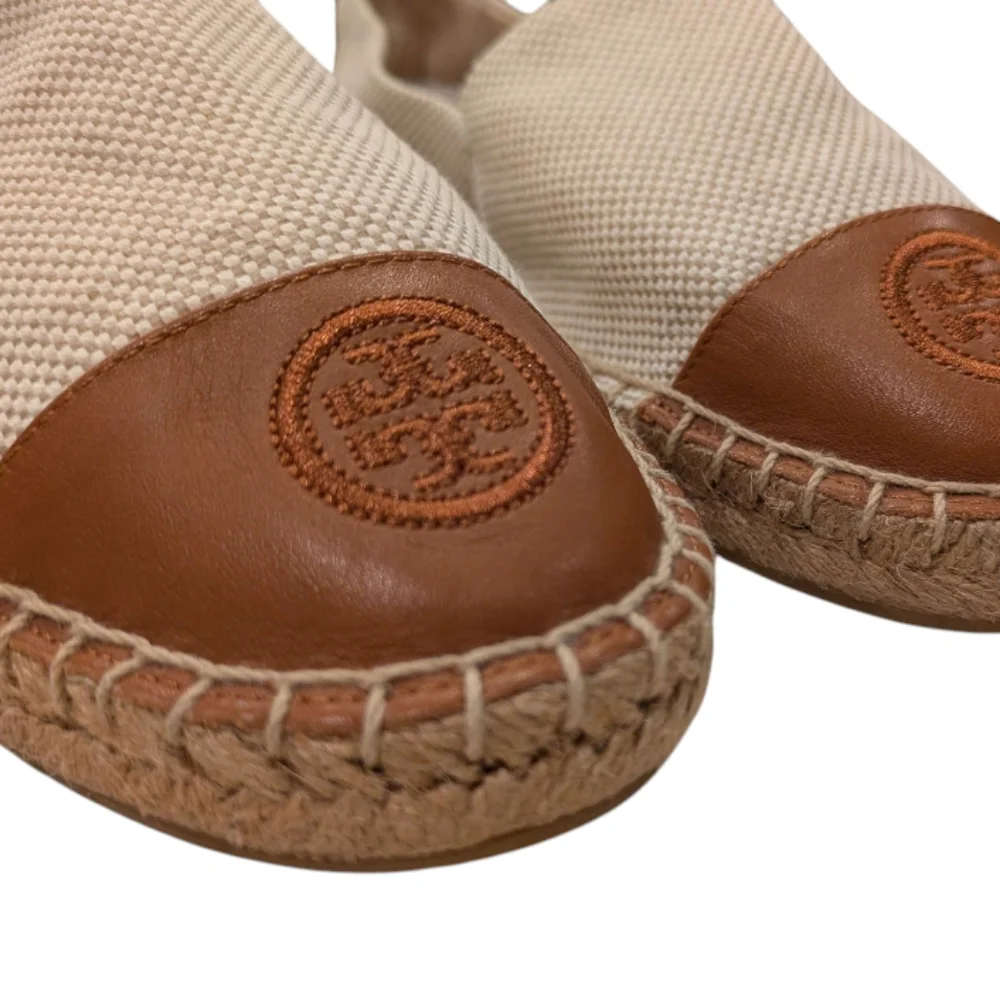 Tory Burch Colorblock Natural Tan Espadrille Flats Women's Size 9.5 NWOT